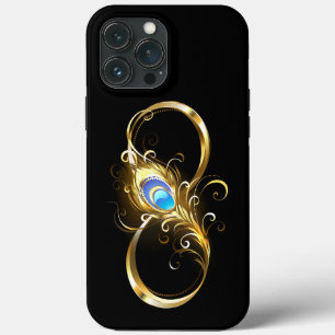 インフィニティウィズゴールデンピーコックフェザー iPhone 13 PRO MAXケース