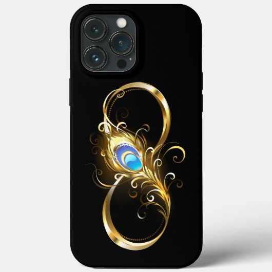 インフィニティウィズゴールデンピーコックフェザー Case-Mate iPhoneケース (裏面)