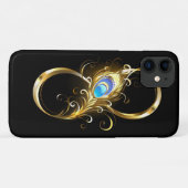 インフィニティウィズゴールデンピーコックフェザー Case-Mate iPhoneケース (裏面(横))
