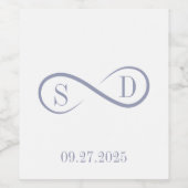 インフィニティエレガントサイン結婚ミニマル ワインラベル (シングルラベル)