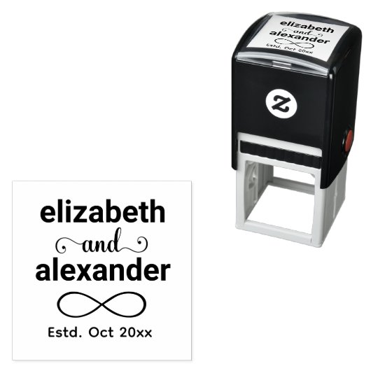 インフィニティエレガントタイポグラフィ結婚ズモノグラム セルフインキングスタンプ (インサイチュ)
