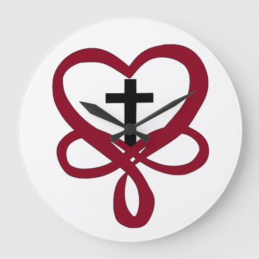 インフィニティクリスチャン・クロス ラージ壁時計 (正面)