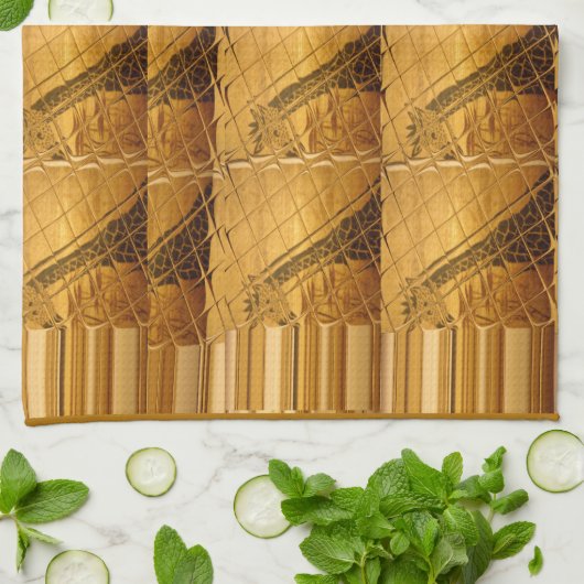 インフィニティゴールデンキリン動物モチーフアートプリント キッチンタオル (折り畳み)