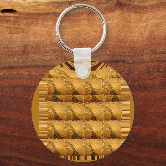 インフィニティゴールデンキリン動物モチーフアートプリント キーホルダー (正面)