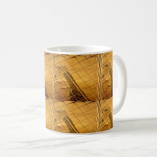 インフィニティゴールデンキリン動物モチーフアートプリント コーヒーマグカップ (正面右)