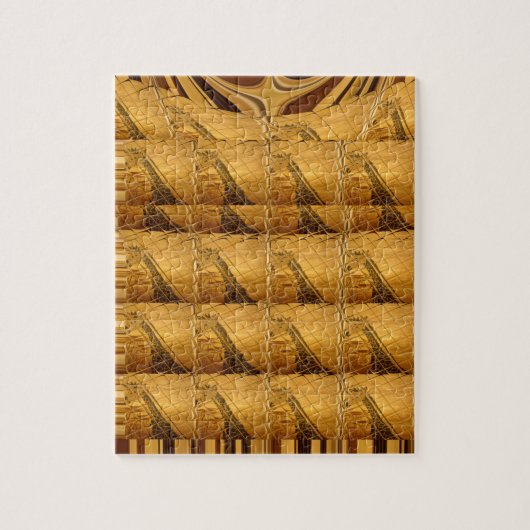 インフィニティゴールデンキリン動物モチーフアートプリント ジグソーパズル (縦)