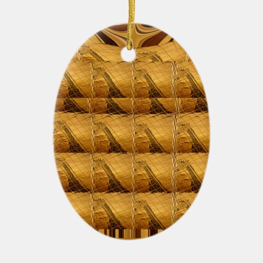 インフィニティゴールデンキリン動物モチーフアートプリント セラミックオーナメント (正面)