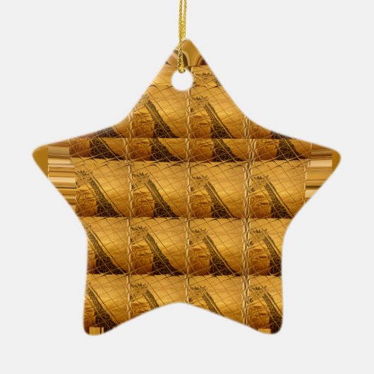 インフィニティゴールデンキリン動物モチーフアートプリント セラミックオーナメント (正面)