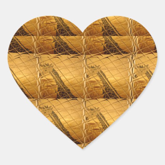 インフィニティゴールデンキリン動物モチーフアートプリント ハートシール (正面)