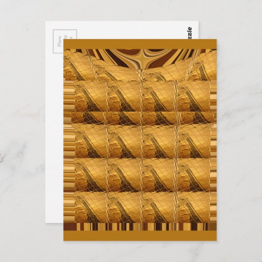 インフィニティゴールデンキリン動物モチーフアートプリント ポストカード (正面/裏面)