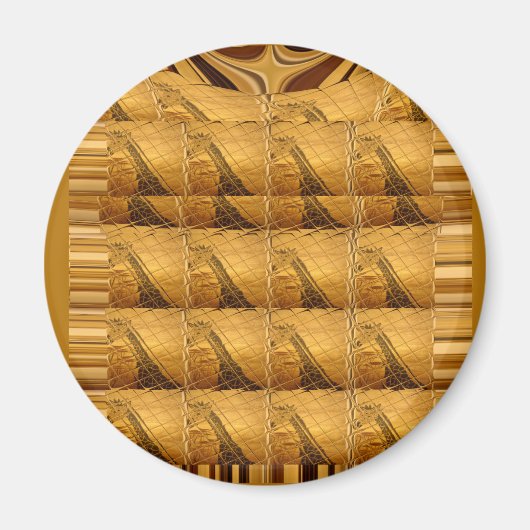 インフィニティゴールデンキリン動物モチーフアートプリント マグネット (正面)