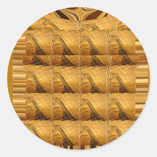 インフィニティゴールデンキリン動物モチーフアートプリント ラウンドシール (正面)