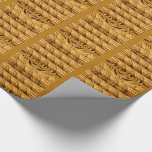 インフィニティゴールデンキリン動物モチーフアートプリント ラッピングペーパー (角)