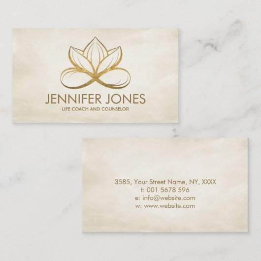 インフィニティゴールデンロータスフラワー 名刺 (正面/裏面)