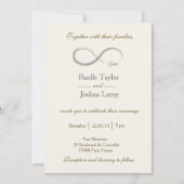 インフィニティサインアイボリーホワイトグレー結婚式招待状 招待状 (正面)