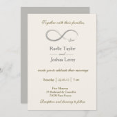 インフィニティサインアイボリーホワイトグレー結婚式招待状 招待状 (正面/裏面)