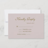 インフィニティサイン赤面ピンクミニマリスト結婚式RSVP 招待状 (正面)