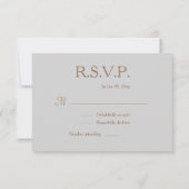 インフィニティサイン金ゴールドブルー名前をカスタムするウェディングRSVP 招待状 (裏面)