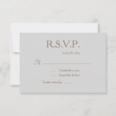 インフィニティサイン ゴールド グレー オーダーメイド ネーム ウェディング RSVP 招待状 (裏面)