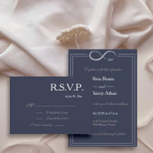 インフィニティサイン ネイビーブルー ピンク 白 結婚式 RSVP