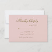 インフィニティサイン ブラッシュピンク ミニマル ウェディング RSVP 招待状 (正面)