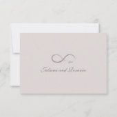 インフィニティサイン ブラッシュピンク ミニマル ウェディング RSVP 招待状 (裏面)