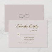 インフィニティサイン ブラッシュピンク ミニマル ウェディング RSVP 招待状 (正面/裏面)