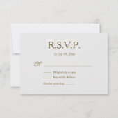 インフィニティサイン ユニーク グレー ゴールド ホワイト ウェディング RSVP 招待状 (裏面)