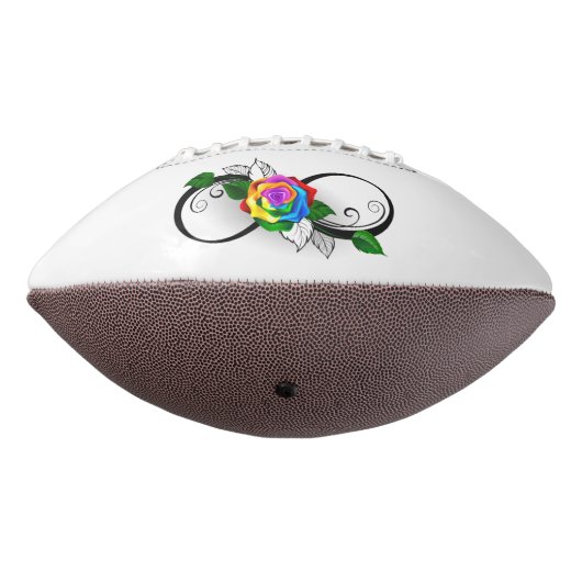 インフィニティシンボルとレインボーバラ アメリカンフットボール (回転270)