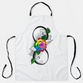 インフィニティシンボルとレインボーバラ エプロン (正面)