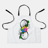 インフィニティシンボルとレインボーバラ エプロン (正面)