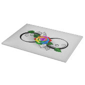 インフィニティシンボルとレインボーバラ カッティングボード (角)