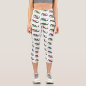 インフィニティシンボルとレインボーバラ カプリレギンス (正面)