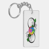 インフィニティシンボルとレインボーバラ キーホルダー (正面左)