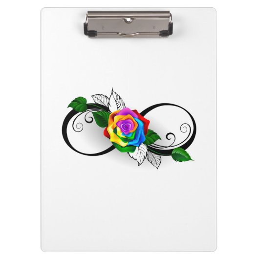 インフィニティシンボルとレインボーバラ クリップボード (正面)