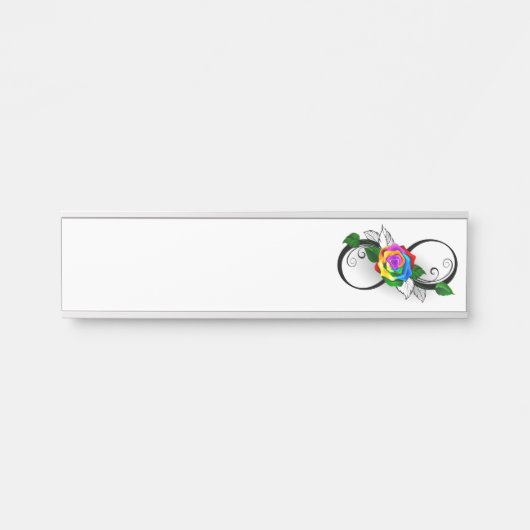 インフィニティシンボルとレインボーバラ サインプレート (正面)