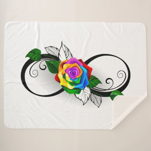 インフィニティシンボルとレインボーバラ シェルパブランケット (正面(横))