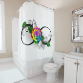 インフィニティシンボルとレインボーバラ シャワーカーテン (インサイチュ)