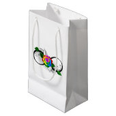 インフィニティシンボルとレインボーバラ スモールペーパーバッグ (正面アングル)