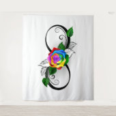 インフィニティシンボルとレインボーバラ タペストリー (正面)