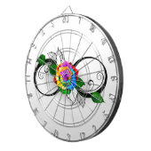 インフィニティシンボルとレインボーバラ ダーツボード (正面右)