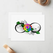 インフィニティシンボルとレインボーバラ ノートカード (正面/裏面インサイチュ)