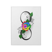 インフィニティシンボルとレインボーバラ ノートパッド (回転)