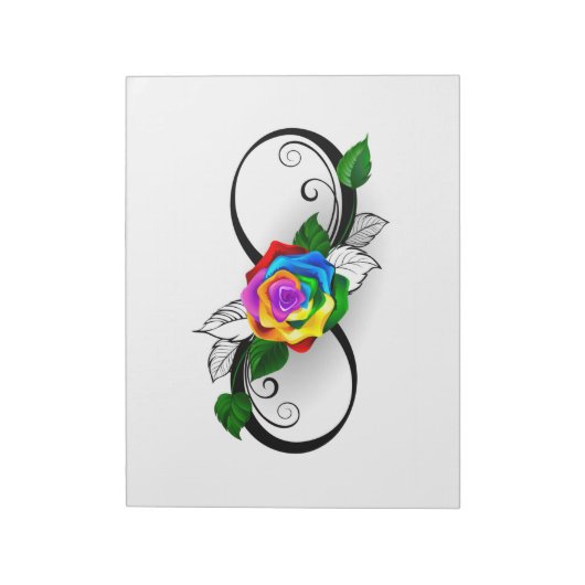 インフィニティシンボルとレインボーバラ ノートパッド (回転)