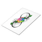 インフィニティシンボルとレインボーバラ ノートパッド (アングル)