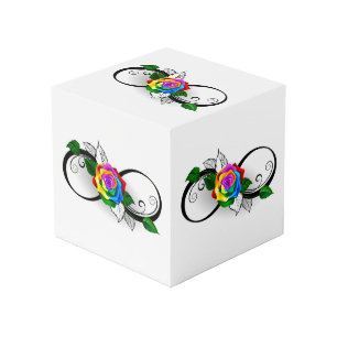 インフィニティシンボルとレインボーバラ フォトキューブ