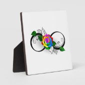 インフィニティシンボルとレインボーバラ フォトプラーク (正面)