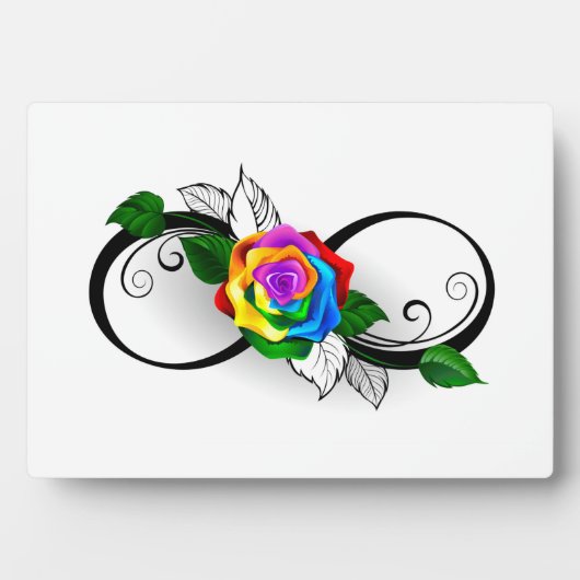 インフィニティシンボルとレインボーバラ フォトプラーク (正面)