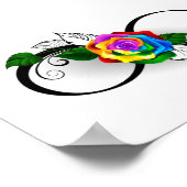 インフィニティシンボルとレインボーバラ ポスター (角)