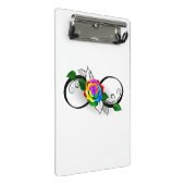 インフィニティシンボルとレインボーバラ ミニクリップボード (アングル)